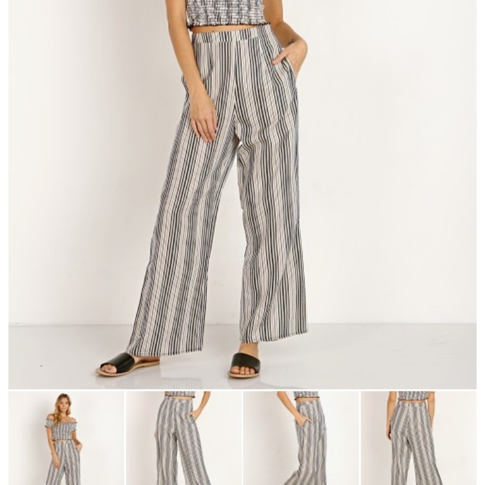 Striped Wide Leg Pants